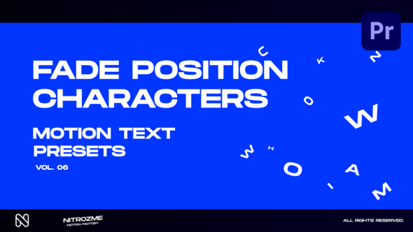 Characters Motion Text: Fade Position Vol. 06 for Premiere Pro