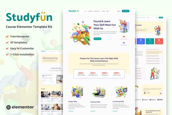 Studyfun – Course Elementor Template Kit