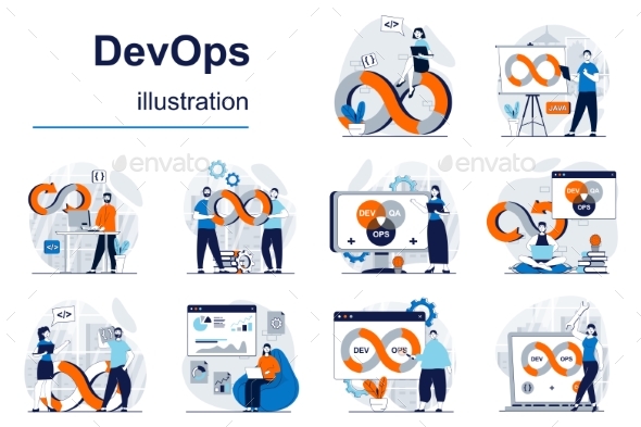 DevOps Flat Illustrations