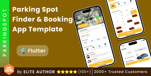 Parking Spot Finder & Booking Android App Template + iOS App Template | Flutter | ParkingSpot