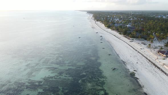 Aerial View of the Ocean Near the Coast of Zanzibar Tanzania