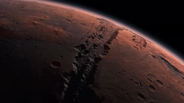 Mars Planet Rotating in the Outer Space alt