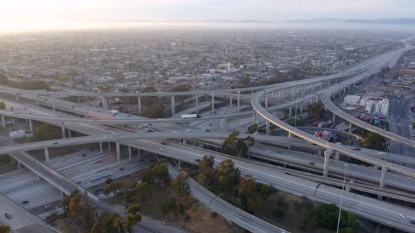 Huge highway road interchange.