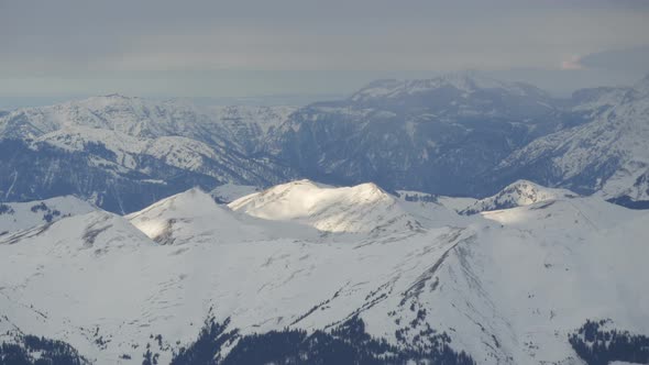 Panoramic view of mountains during winter