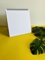 Notepad with monstera leaves on yellow background  - PhotoDune Item for Sale