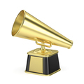 Gold trophy retro megaphone - PhotoDune Item for Sale