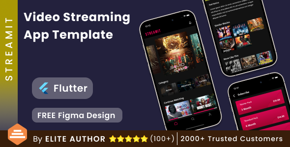 Movie Series Video Streaming Android App Template + Video Streaming iOS App Template in Flutter