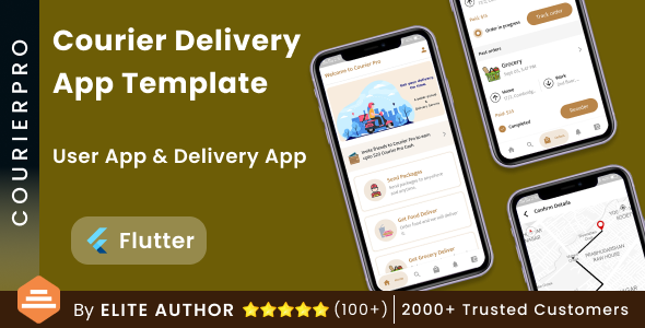 Courier Delivery Flutter App Template | 2 Apps | User App + Delivery App | CourierPro
