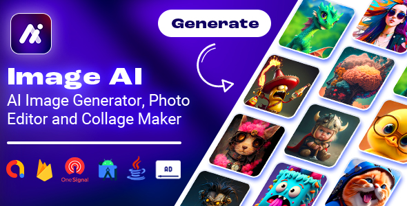 ImageAi - Ai Image Generator, Editor, Collage Maker Android App + AdMob Ads