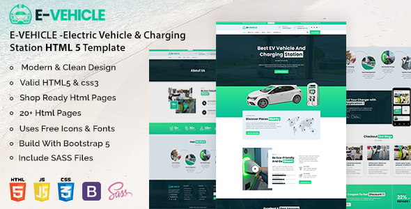 EVehicle - Electric Vehicle & Charging Station HTML Template