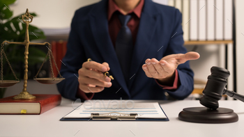 Male lawyer working with book, legal binding, Unilateral contract, Multilateral, Default, Obligation