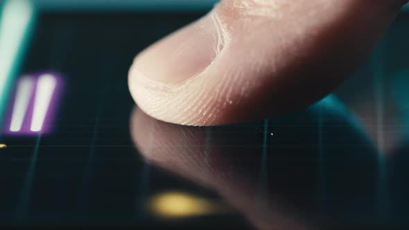 Security Scan of an Index Finger Door with Fingerprint