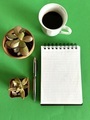 Notepad and pen with coffee cup and plants - PhotoDune Item for Sale