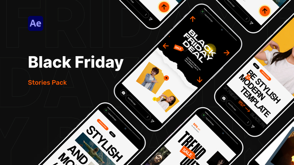 Black Friday Stories Pack Video Display After Effect Template