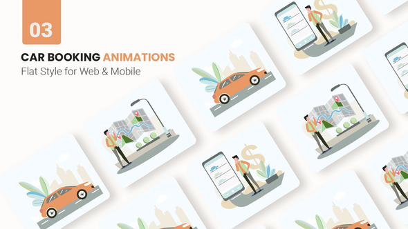 Car Booking Animations - Flat Concept