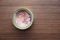 canned tuna on wooden table , - PhotoDune Item for Sale