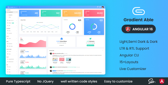 Gradient Able Angular 18 Admin Dashboard