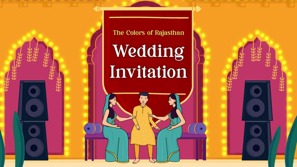 The Colors of Rajasthan: A Traditional Indian Wedding Invitation