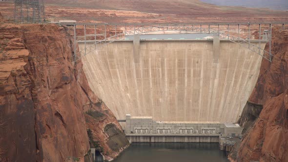 Tilt up view of the Glen Canyon Dam 