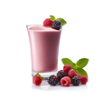 Milkshake with raspberries and blackberries on a white background - PhotoDune Item for Sale