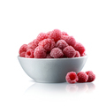 Frozen raspberry in plate on white backgrounds. - PhotoDune Item for Sale
