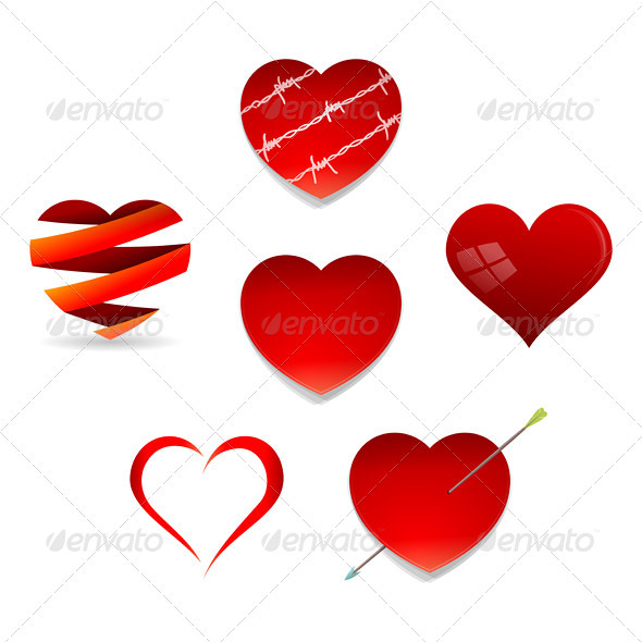 Set of Valentine Hearts