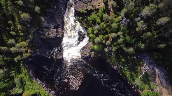 Republic of Karelia, Russia. Beautiful northern nature. River and waterfall.