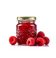 Raspberry jam in jar on white backgrounds. - PhotoDune Item for Sale