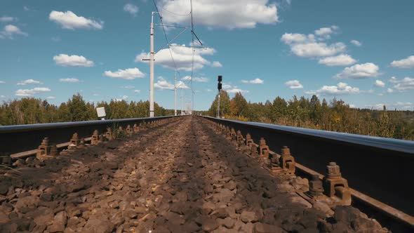 Railway And Sunny Day