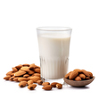 Almonds milk in glass and almonds nuts - PhotoDune Item for Sale