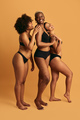 Cheerful diverse women touching each other in studio - PhotoDune Item for Sale
