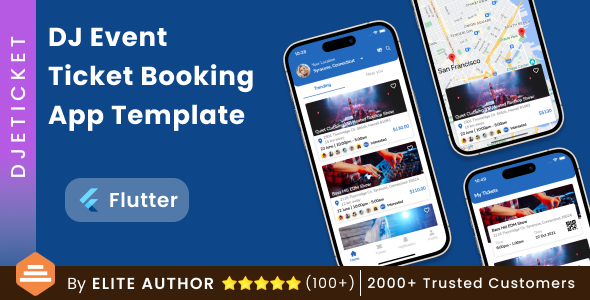 Events App | DJ App | Android + iOS Template | Flutter | Ticket Booking App | DJETicket