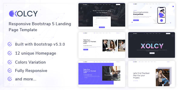 Xolcy – Bootstrap 5 Creative Landing Page Template