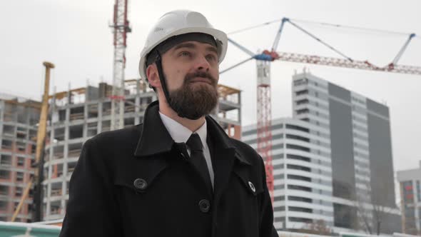 Businessman at a Construction Site