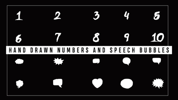 Hand Drawn Numbers And Speech Bubbles alt