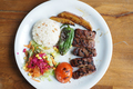 Kebab, traditional turkish meat food with salad on a plate  - PhotoDune Item for Sale