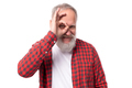 cute kind friendly 60s elderly grandfather man with gray beard - PhotoDune Item for Sale