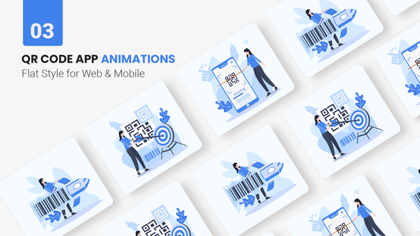 Qr Code App Animation - Flat Concept