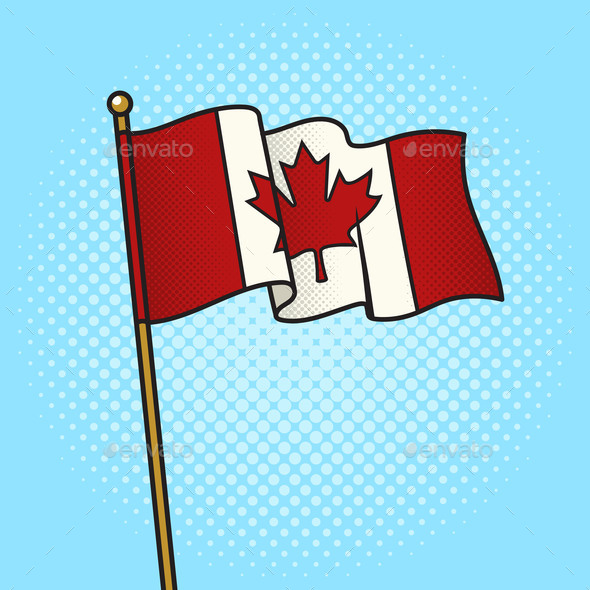 Graphics: Art Background Banner Bright Canada Cartoon Clip Art Colorful Comic Book Comic Strip Concept Conceptual Country Decorative Design Dot Fashion Flag Halftone Hand Drawn Maple Leaf Nation National North America Pinup Pop Pop Art Raster Red Vivid Color
