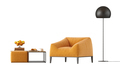 Modern orange armchair with coffee table on white - PhotoDune Item for Sale