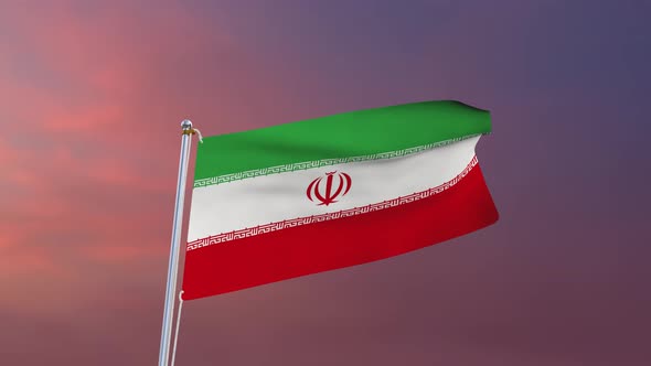 Flag Of Iran Waving 4k