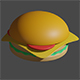 hamburger low poly - 3DOcean Item for Sale