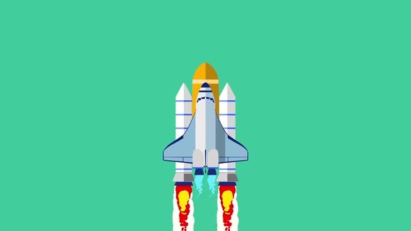 Animation of Flat Style Rocket