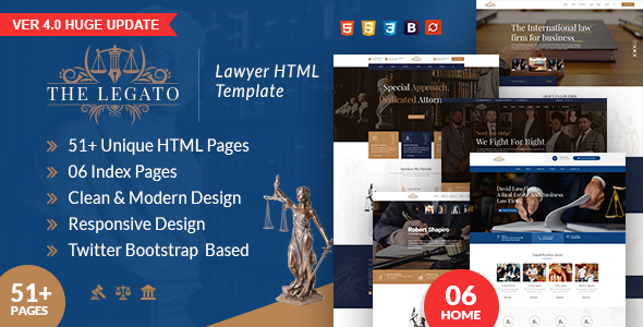 The Legato Lawyer Attorney and CA HTML Template