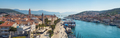Aerial panoramic view with picturesque town of Trogir in Croatia - PhotoDune Item for Sale