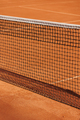 tennis net court made of red clay soil with markings for game or competition. sports and recreation - PhotoDune Item for Sale