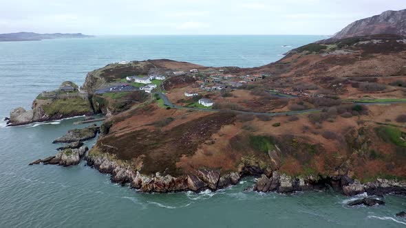 Aerial View Fort Dunree Lighthouse Inishowen Peninsula  County Donegal Ireland