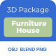 3D Illustration Furniture House - 3DOcean Item for Sale