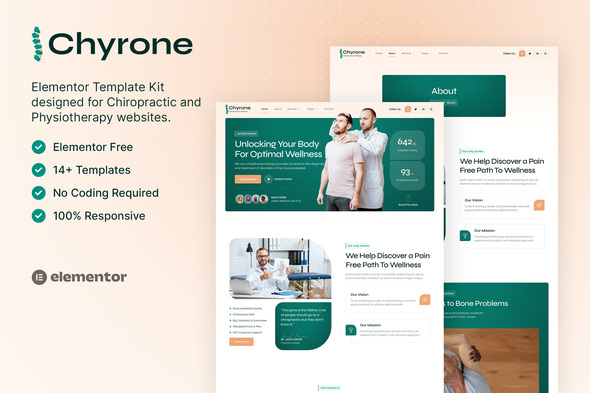 Chyrone – Chiropractic & Physiotherapy Elementor Template Kit