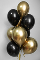 Gold chrome and black balloon, a bunch of balloons on the background of the wall. - PhotoDune Item for Sale